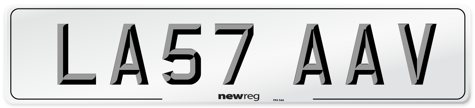 LA57 AAV Number Plate from New Reg